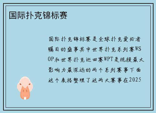 国际扑克锦标赛